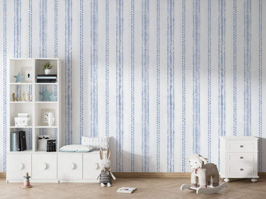 Kids wallpaper watercolor blue stripes and lightning