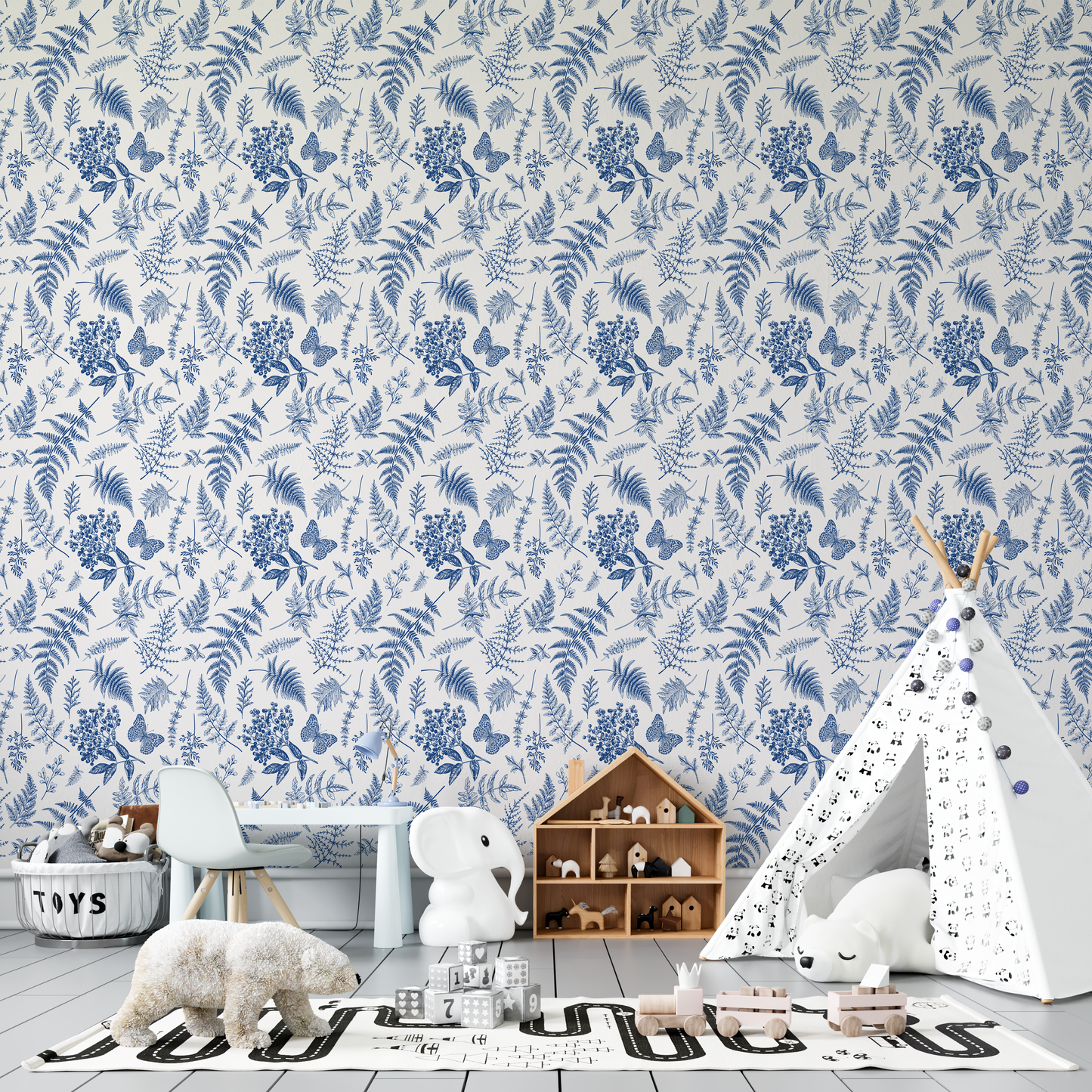Blue Botanical Toile