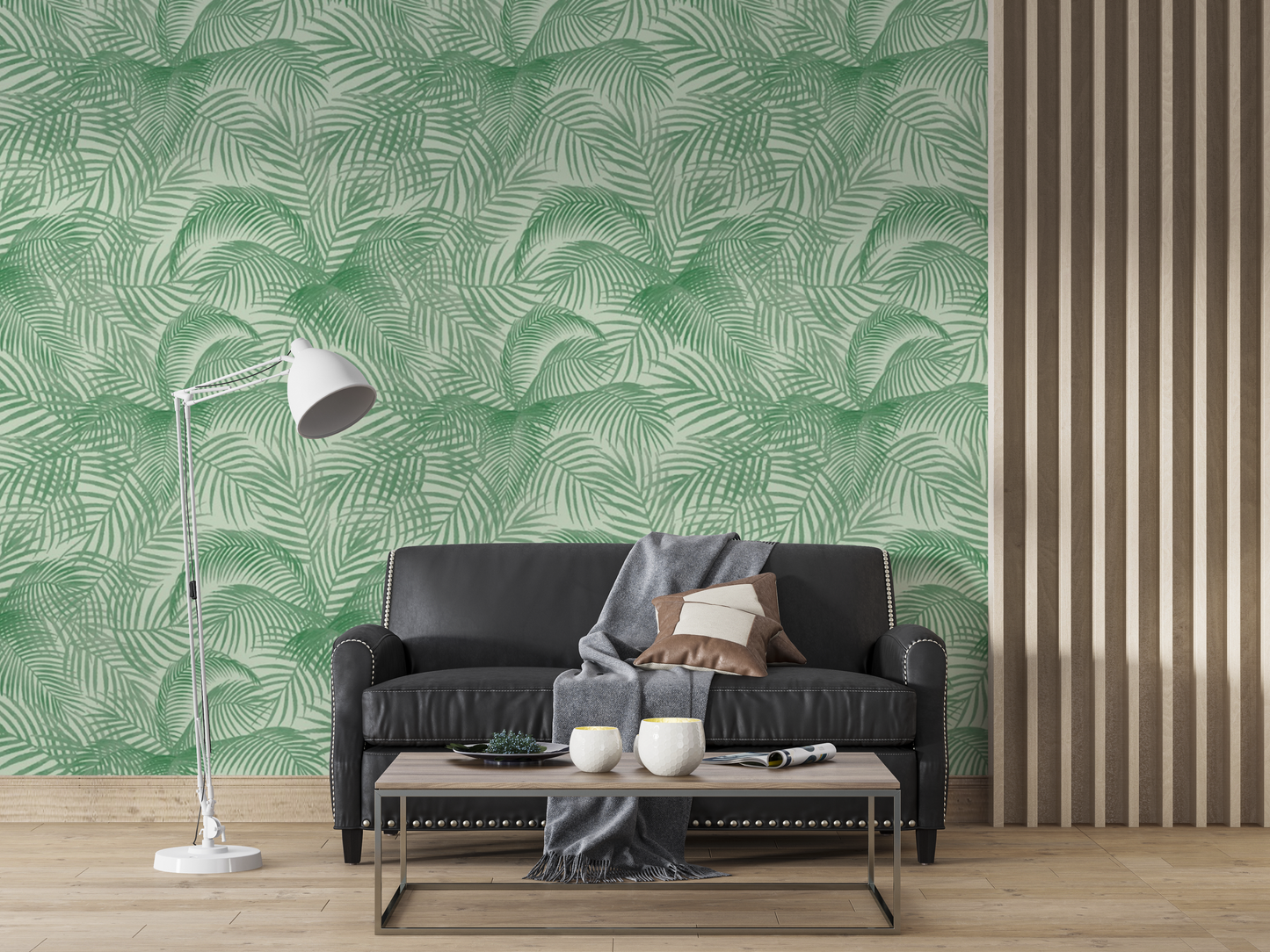 Emerald Palm Canopy Mural