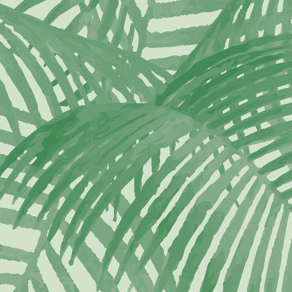 Emerald Palm Canopy Mural
