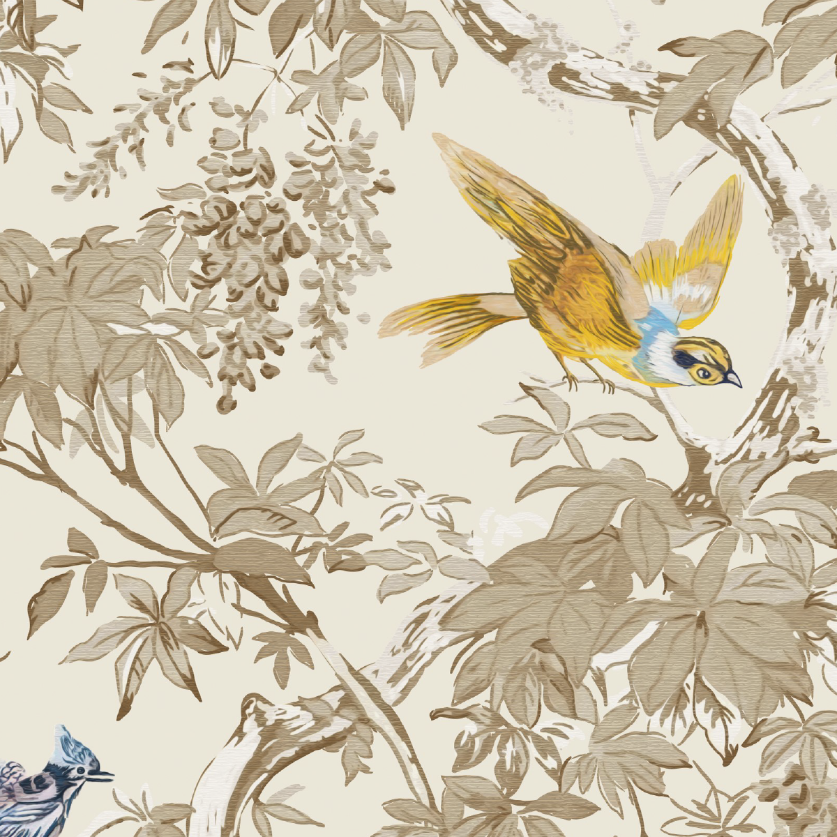 Vintage Songbird Toile Mural