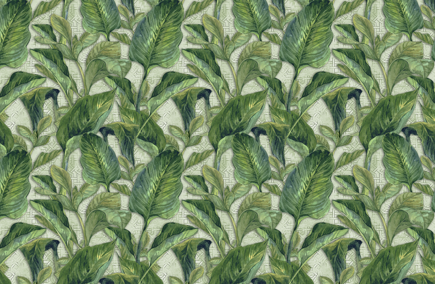 Lush Tropical Foliage Mural