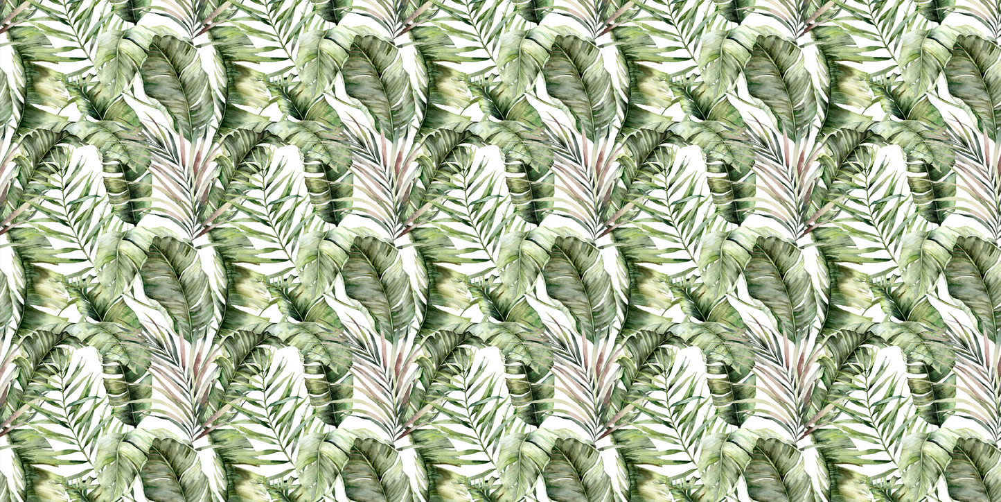 Watercolor Tropical Palms Mural