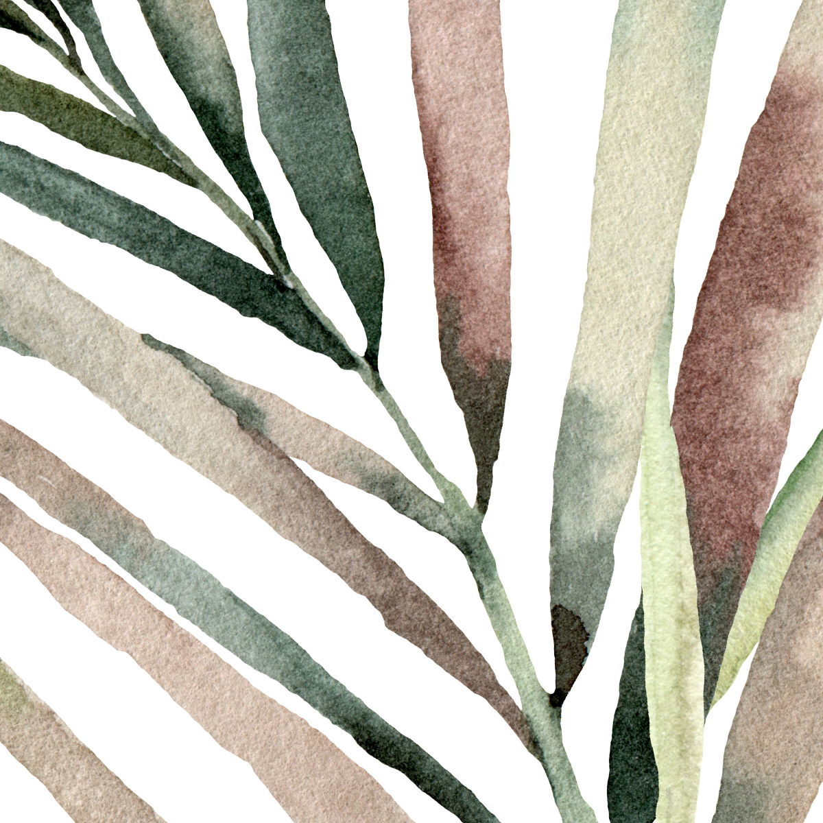 Watercolor Tropical Palms Mural