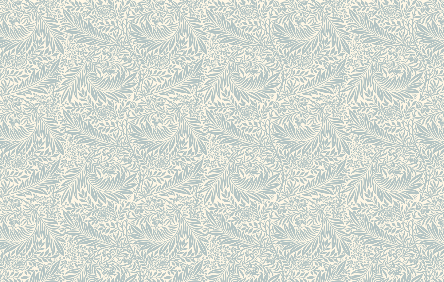 Soft Blue Botanical Line Art Mural