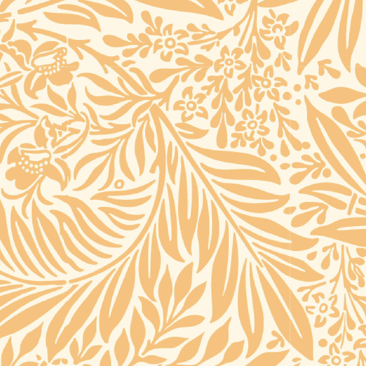 Golden Botanical Line Art Mural