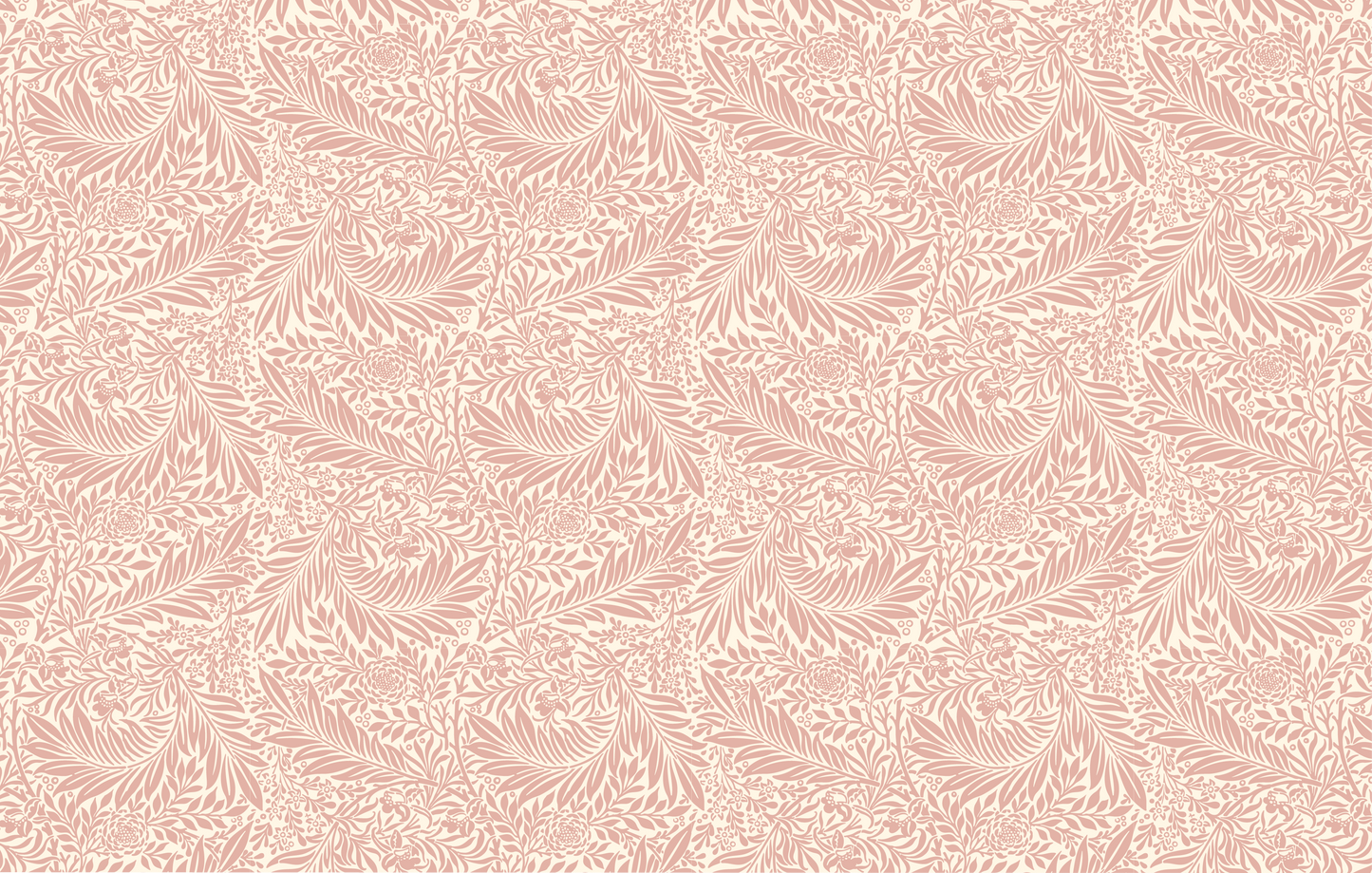 Blush Pink Botanical Line Art Mural