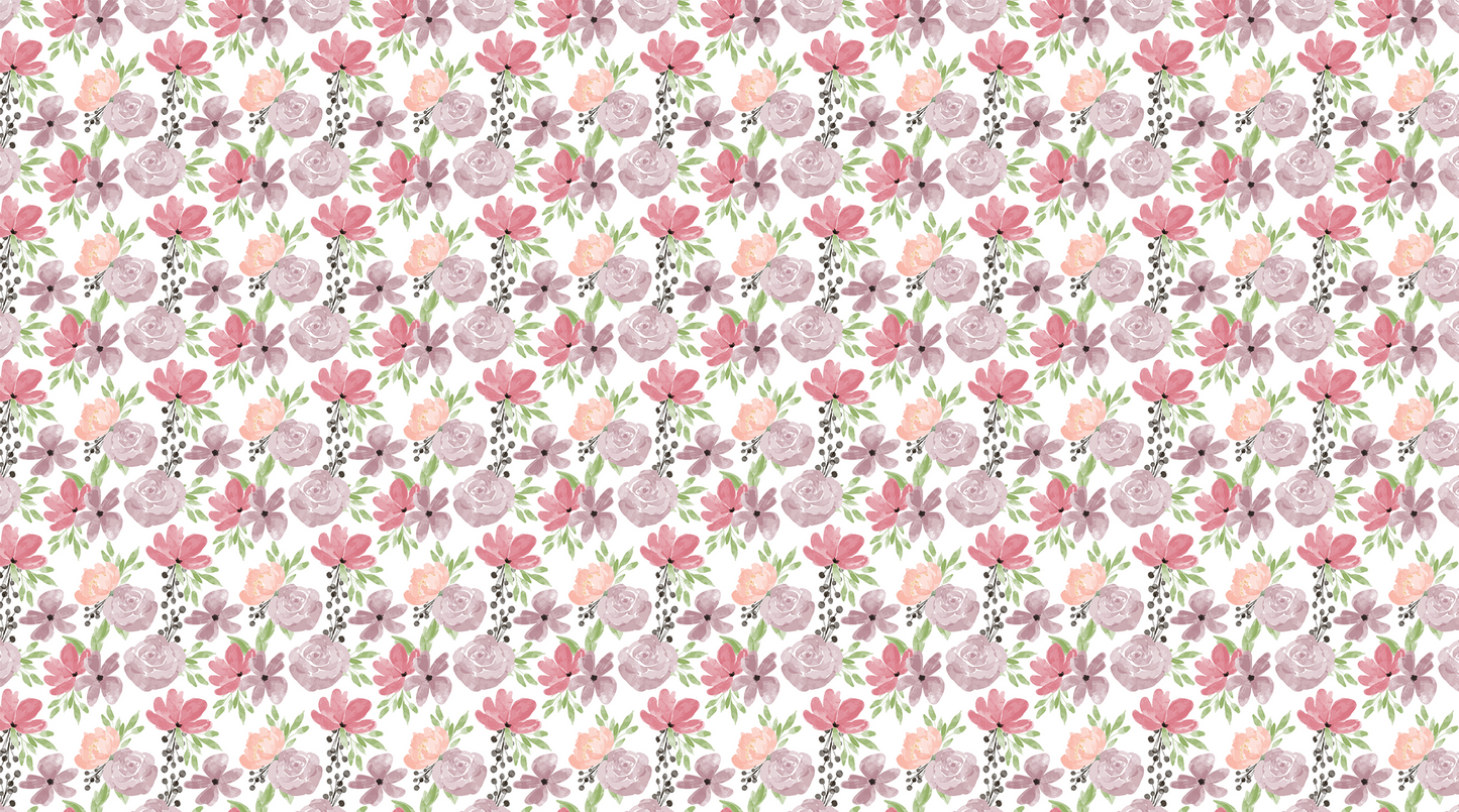 Romantic Watercolor Blooms Mural
