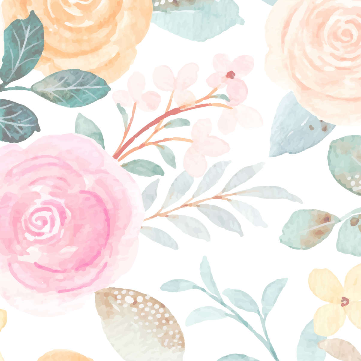 Pastel Rose Garden Mural