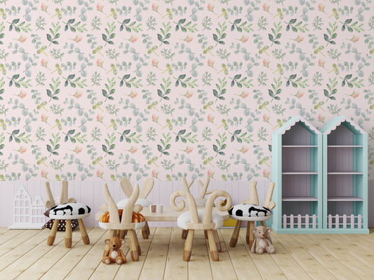 Blush Botanical Sprigs Mural