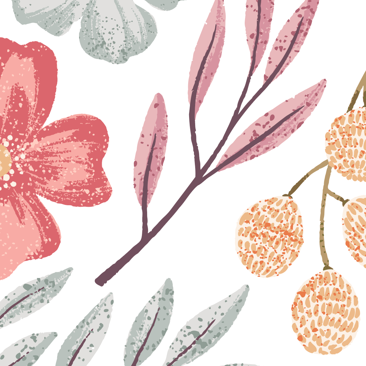 Pastel Wildflower Meadow Mural