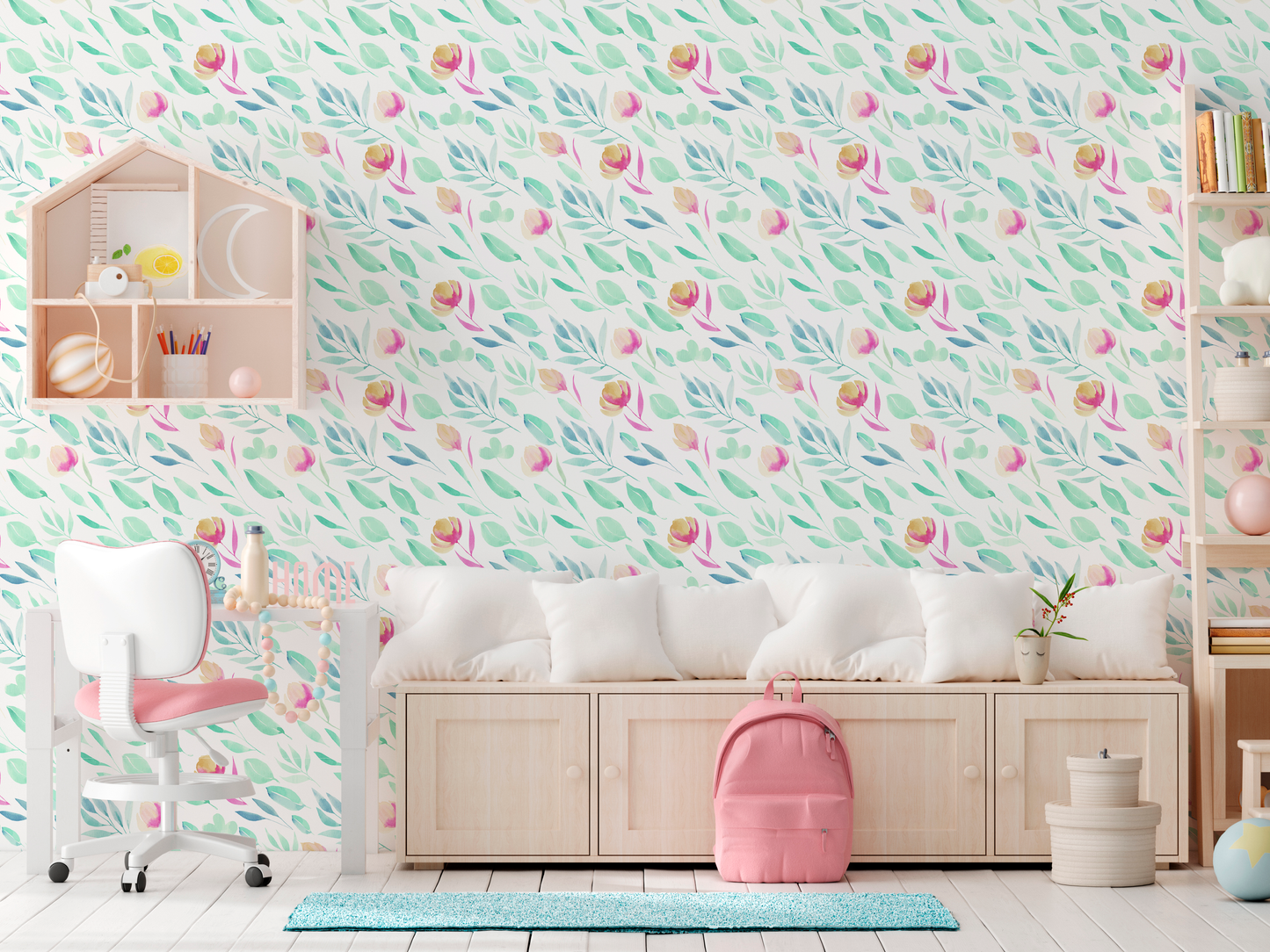 Pastel Botanical Sprigs Mural