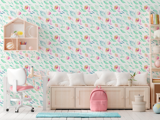 Pastel Botanical Sprigs Mural