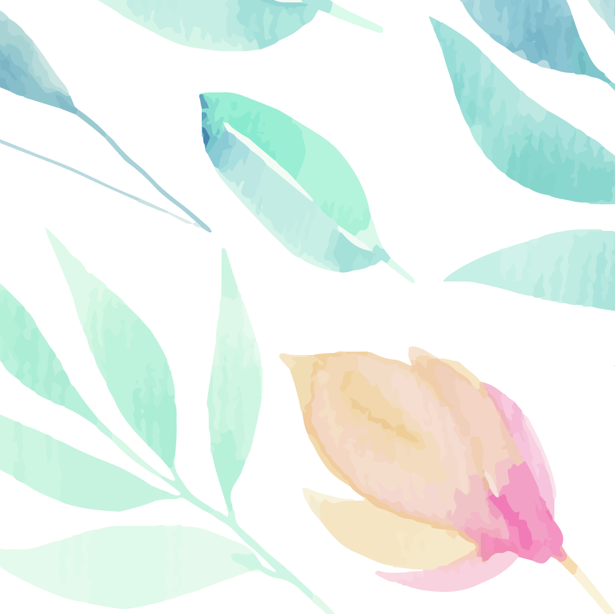 Pastel Botanical Sprigs Mural