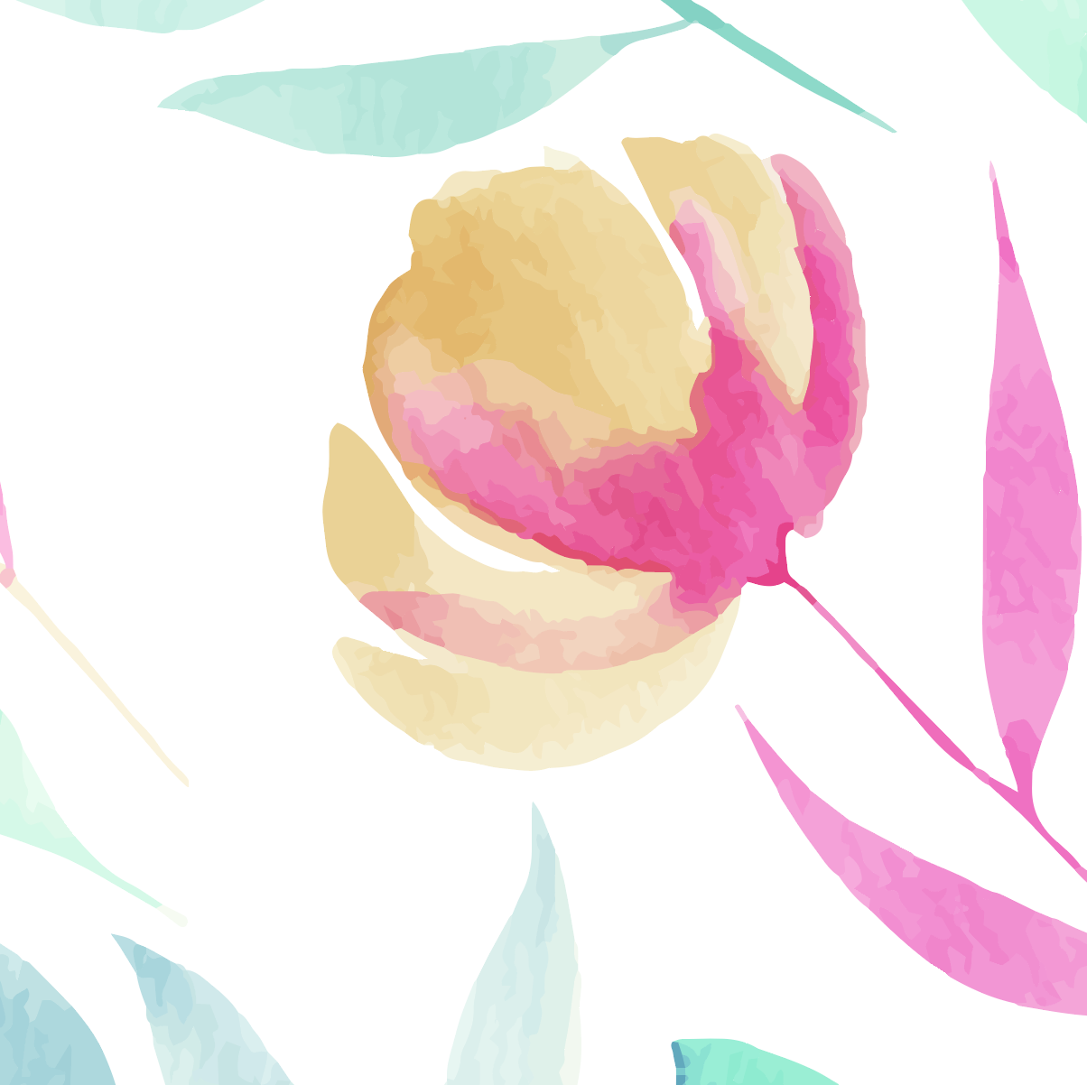 Pastel Botanical Sprigs Mural