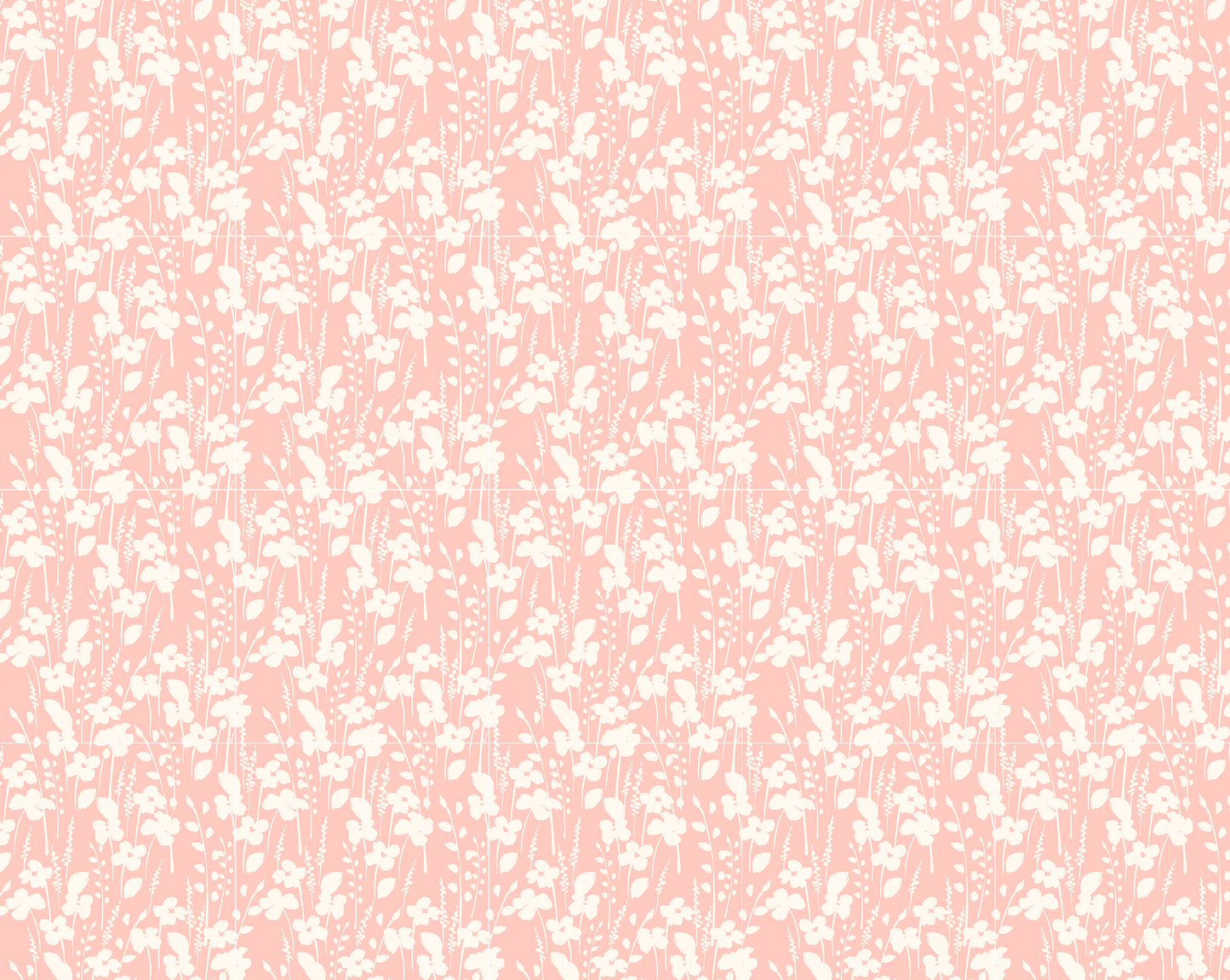 Blush Floral Silhouette Mural