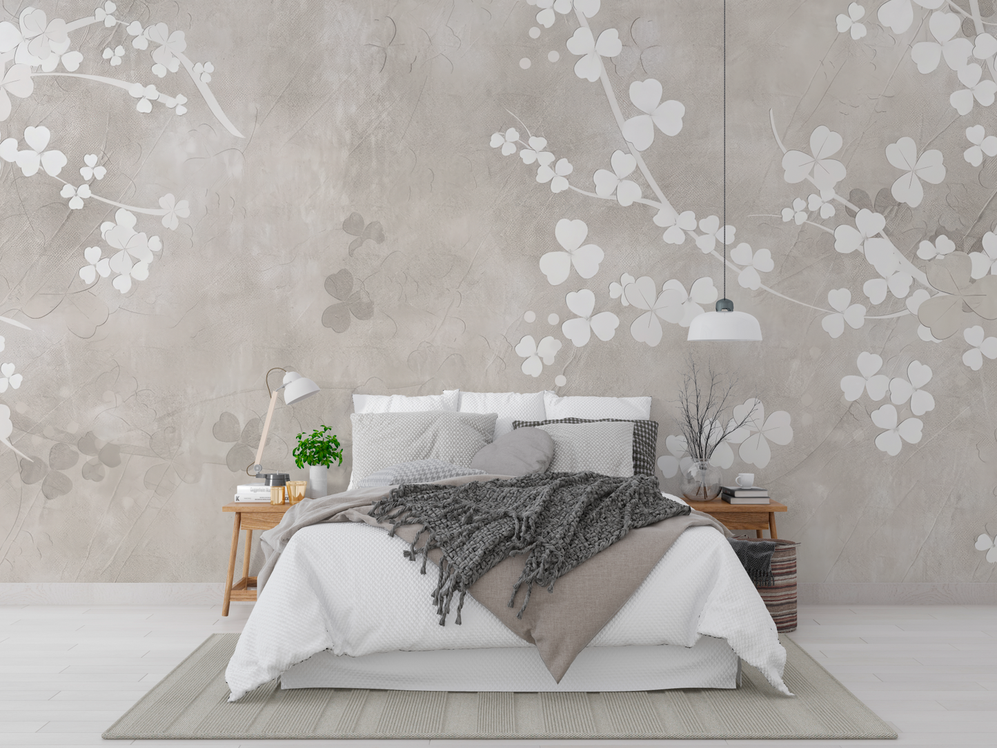 Textured Clover Blossom Wall Mural