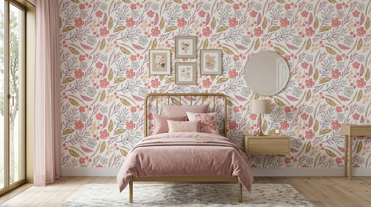 Pastel Wildflower Meadow Mural